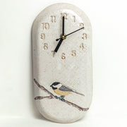 Chickadee White Wall Clock