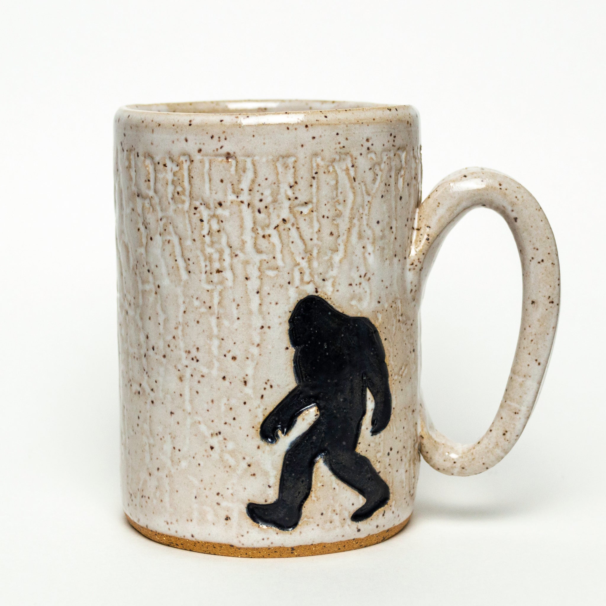 Bigfoot/Sasquatch White 14oz Stoneware Mug – White Squirrel Clayworks