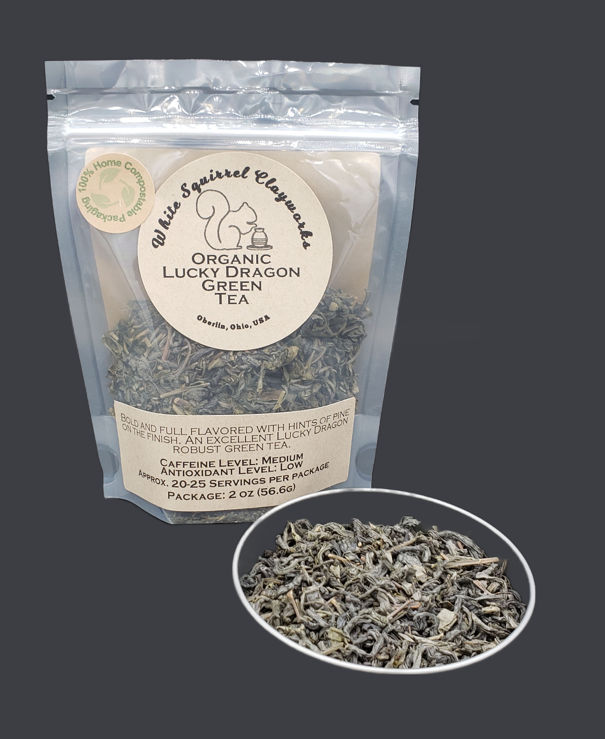 Organic Lucky Dragon Green Tea - 2oz – White Squirrel Clayworks