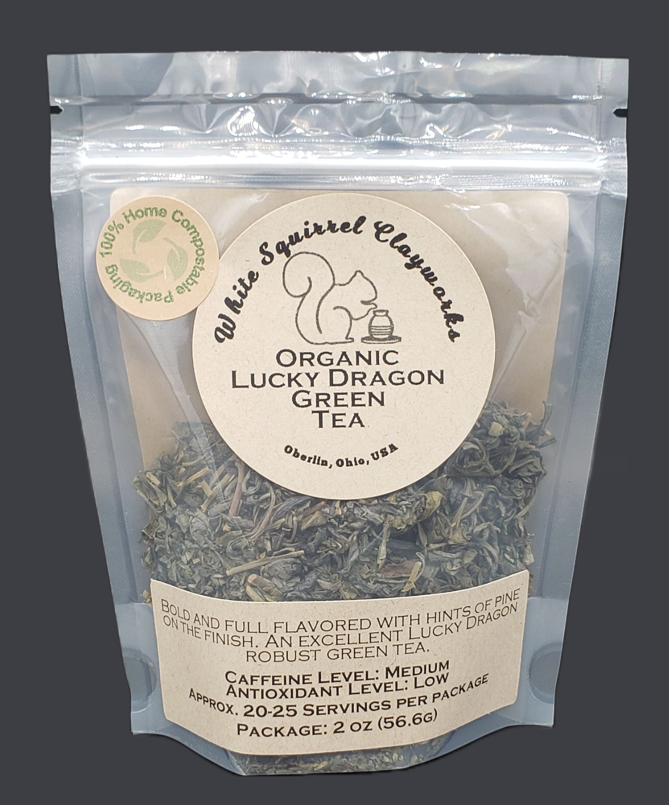Organic Lucky Dragon Green Tea - 2oz – White Squirrel Clayworks